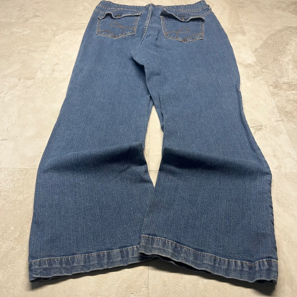 Riders by Lee Bootcut Jeans Blue Womens 14P Petite Mid Wash Stretch Denim 0711